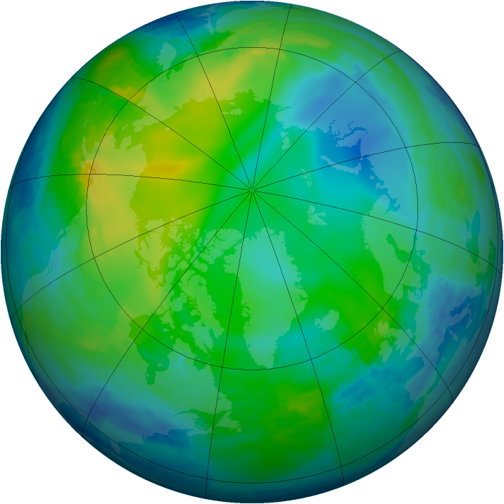 Arctic ozone map for 14 November 1993